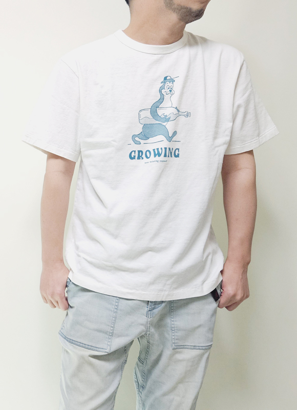 freerage Tシャツ メンズ フリーレイジ 日本製 リサイクルコットン プリントTシャツ 半袖 白T